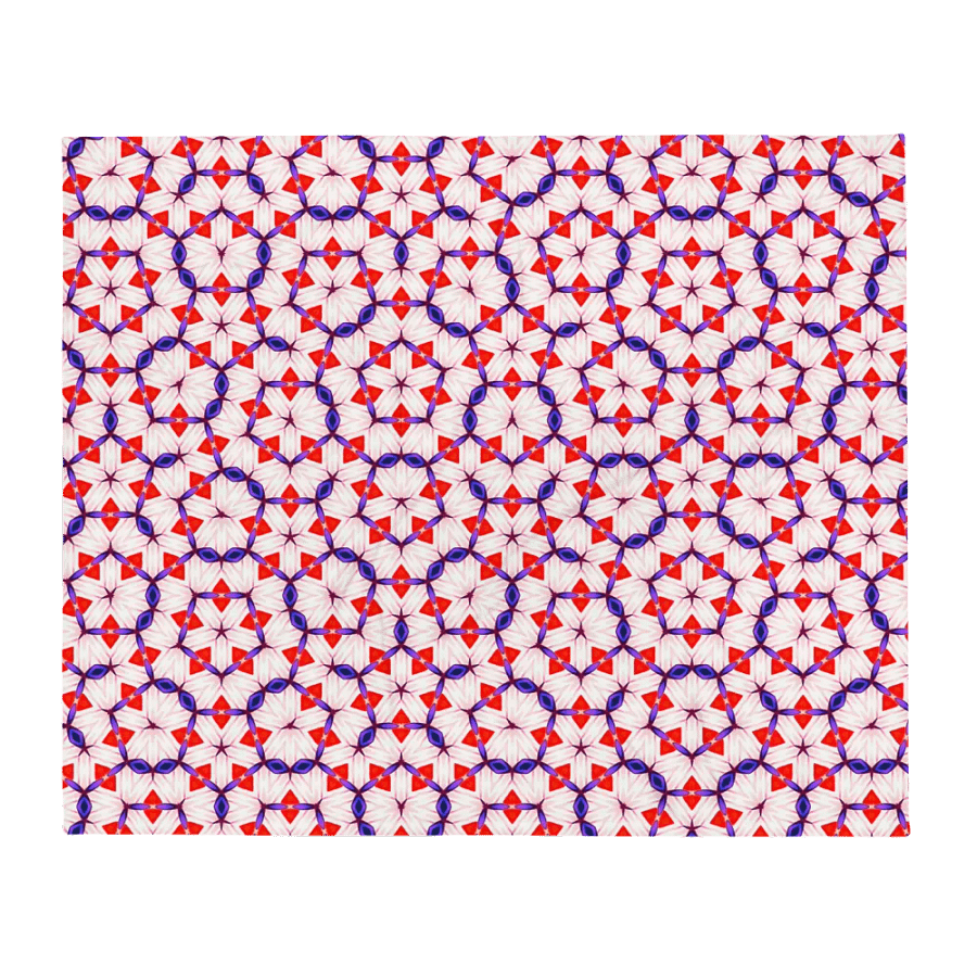 Red White & Blue Floral Throw Blanket product image (3)