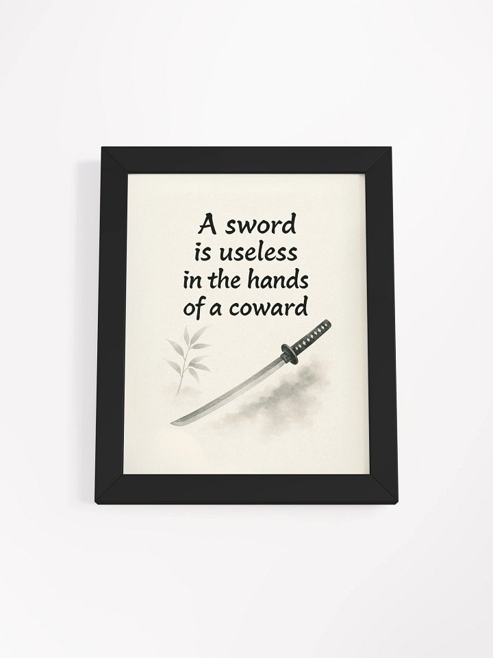Samurai Courage Quote Wall Art – Nichiren Buddhism Framed Print for Inner Strength product image (8)