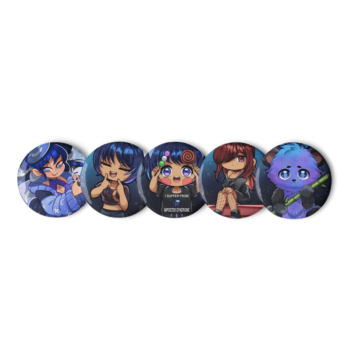 Whimsical Moonlit Friends Pin Button Set product image (1)