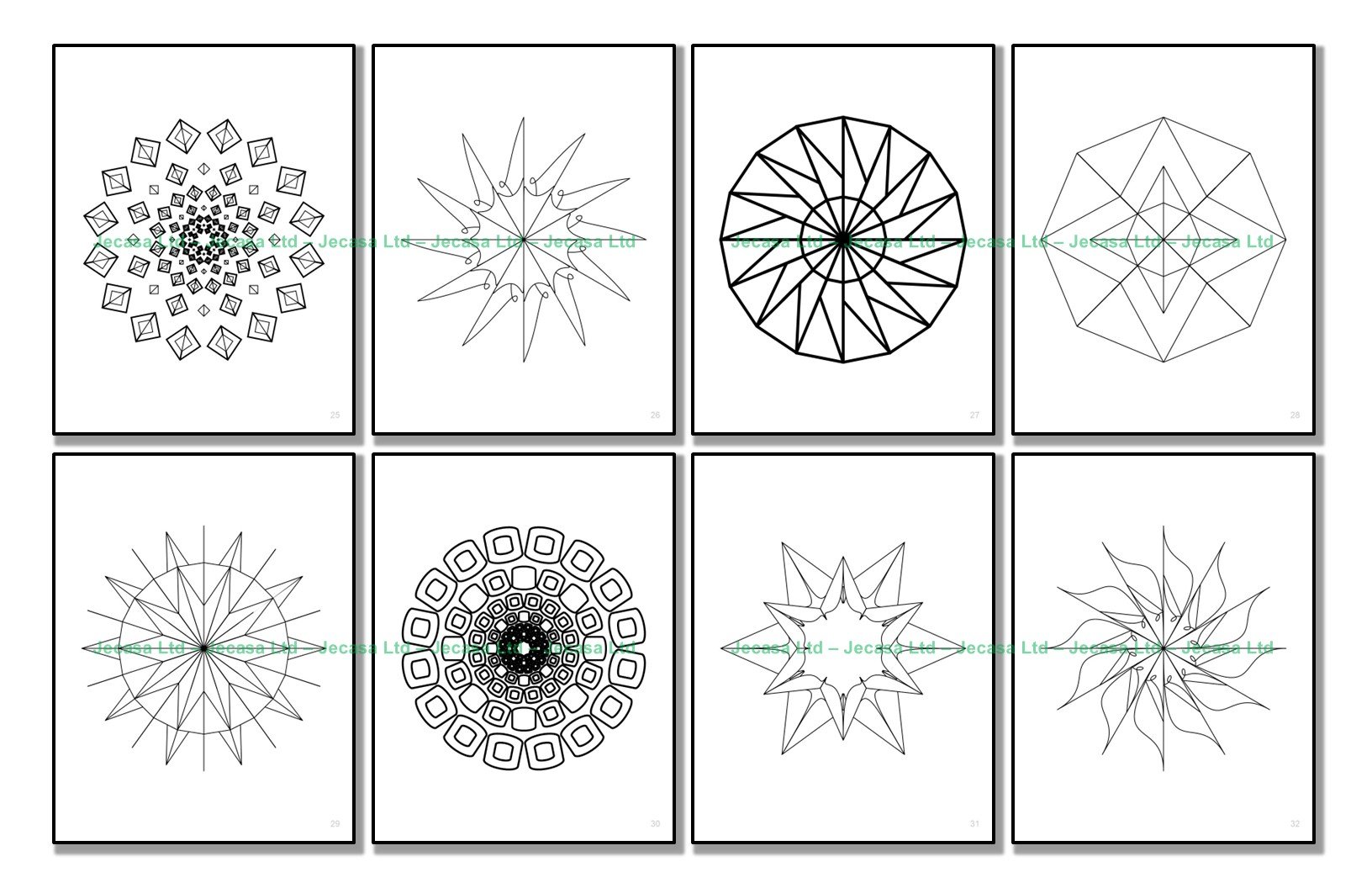 100 Geometric Mandala Coloring Pages | PDF | Digital File | Series GM2025 Vol. 7 product image (6)