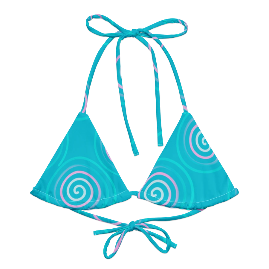 Beautiful Minimalist Ocean Swirl Pattern String Bikini Top product image (1)