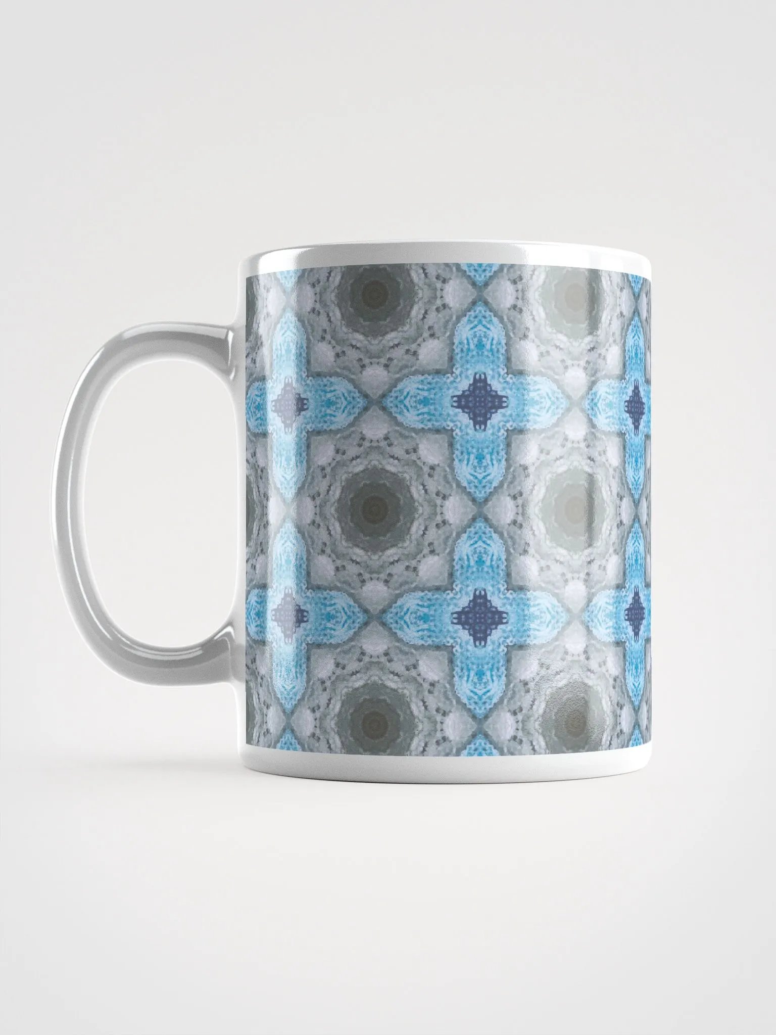 Blue and White Geometric Patterned Mug product image (12)