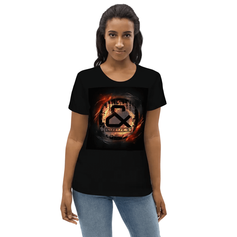 Lizette & badge logo on fire womens tee (EU only) product image (4)