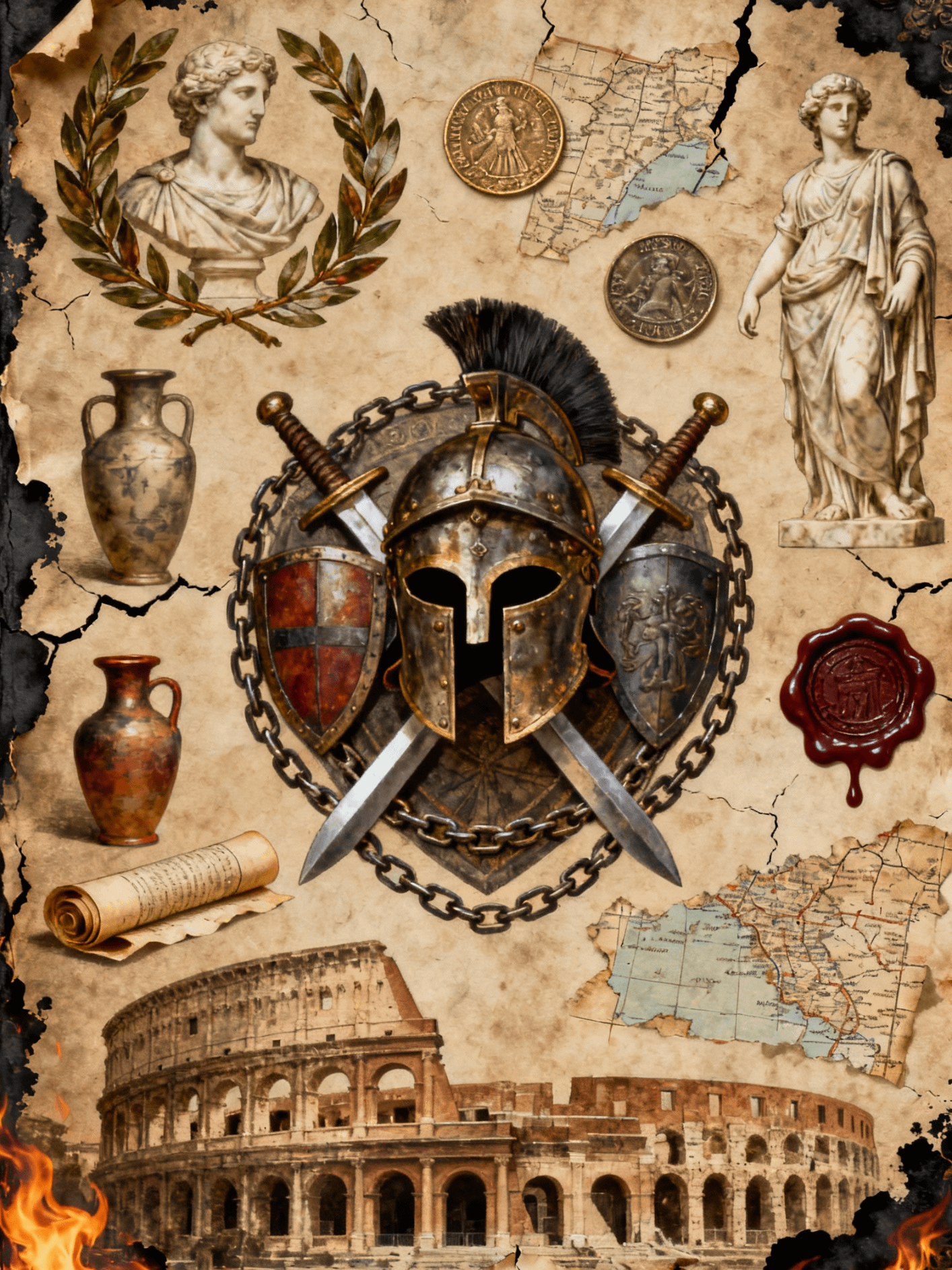 Ancient Rome Junk Journal – 80 Vintage Printable Pages | Digital PDF Download for Scrapbooking, Note-Taking & Tablet Use (2 PDF Files) product image (1)