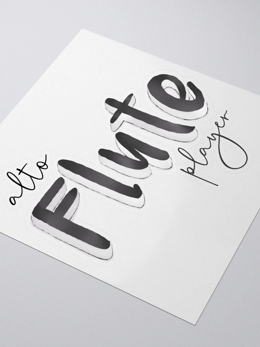 3D Alto Flute Player Typography Sticker product image (3)