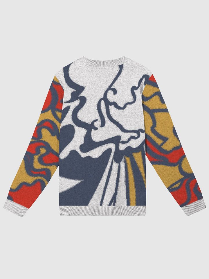 Vibrant Classic Fit Knitted Crewneck Sweater - Wave at Sunset product image (8)