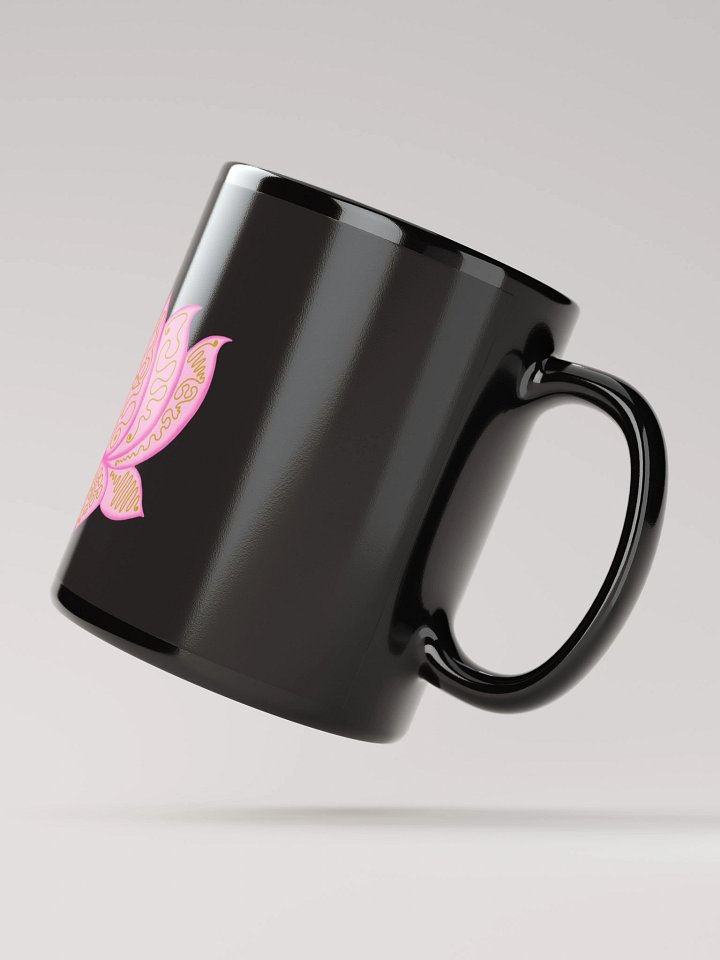 Lotus Elegance Black Glossy Mug product image (3)