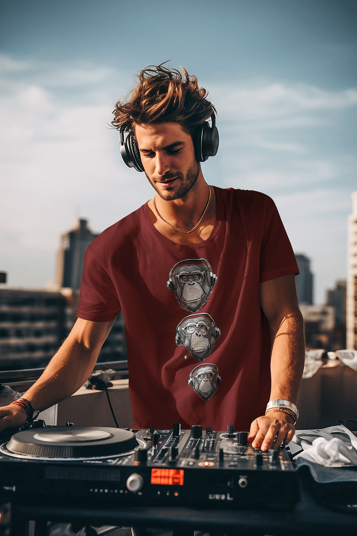 Monkey Business Mens T Shirt (Tri Chimp) product image (2)