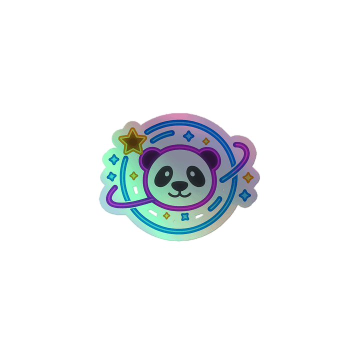 Orbit the Panda Holographic Sticker product image (1)