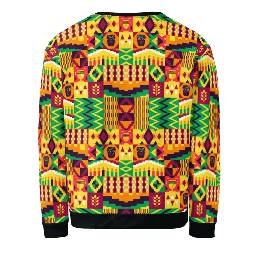 Hand-Drawn Flat Kwanzaa Pattern Design Unisex Sweatshirt product image (2)