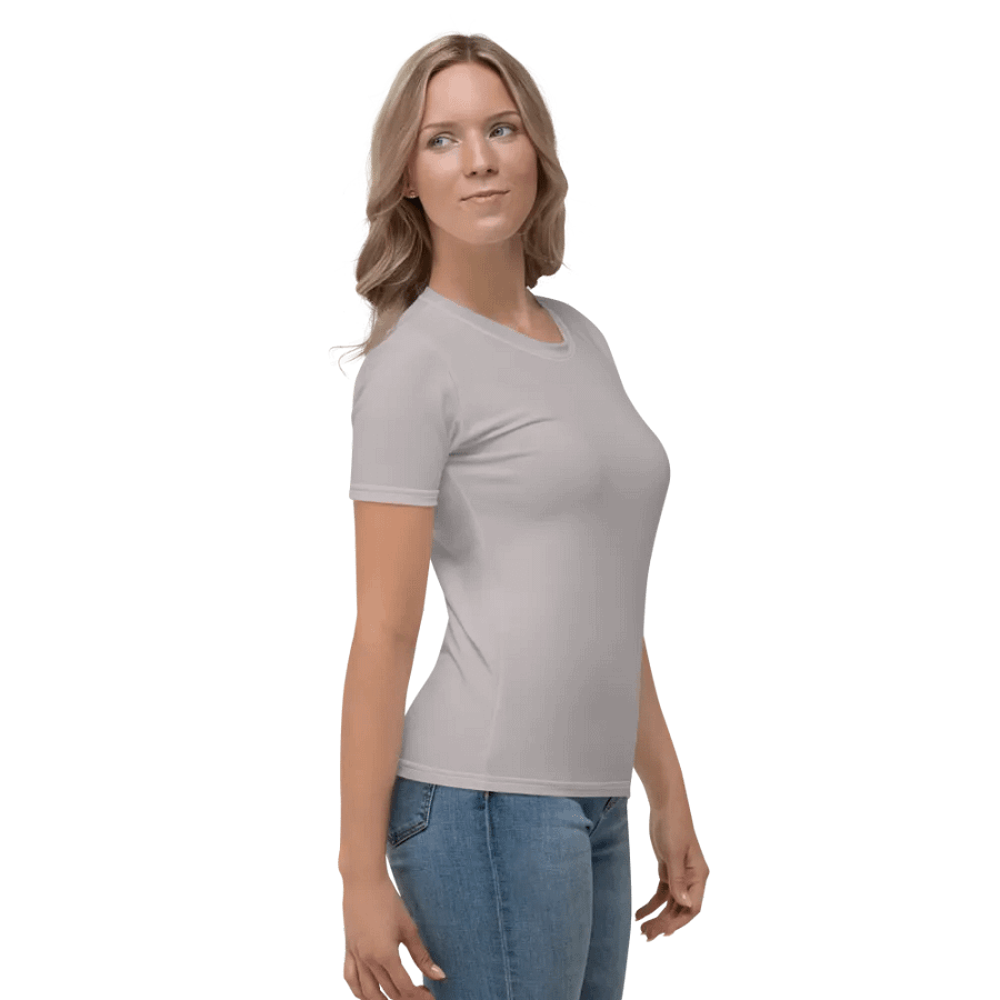 Plain Gray True Summer Women's Crewneck Polyester Heavyweight Premium T-Shirt by Treasure Pie product image (6)