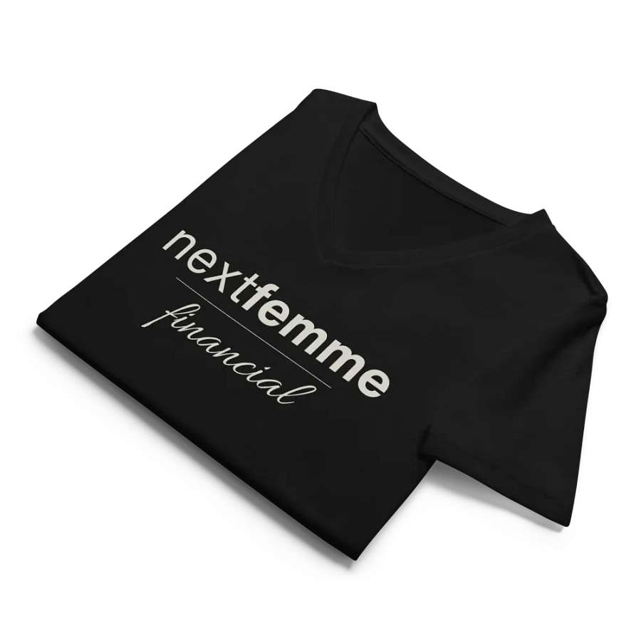 Relaxed V-Neck Tee with Light Beige Logotype product image (10)