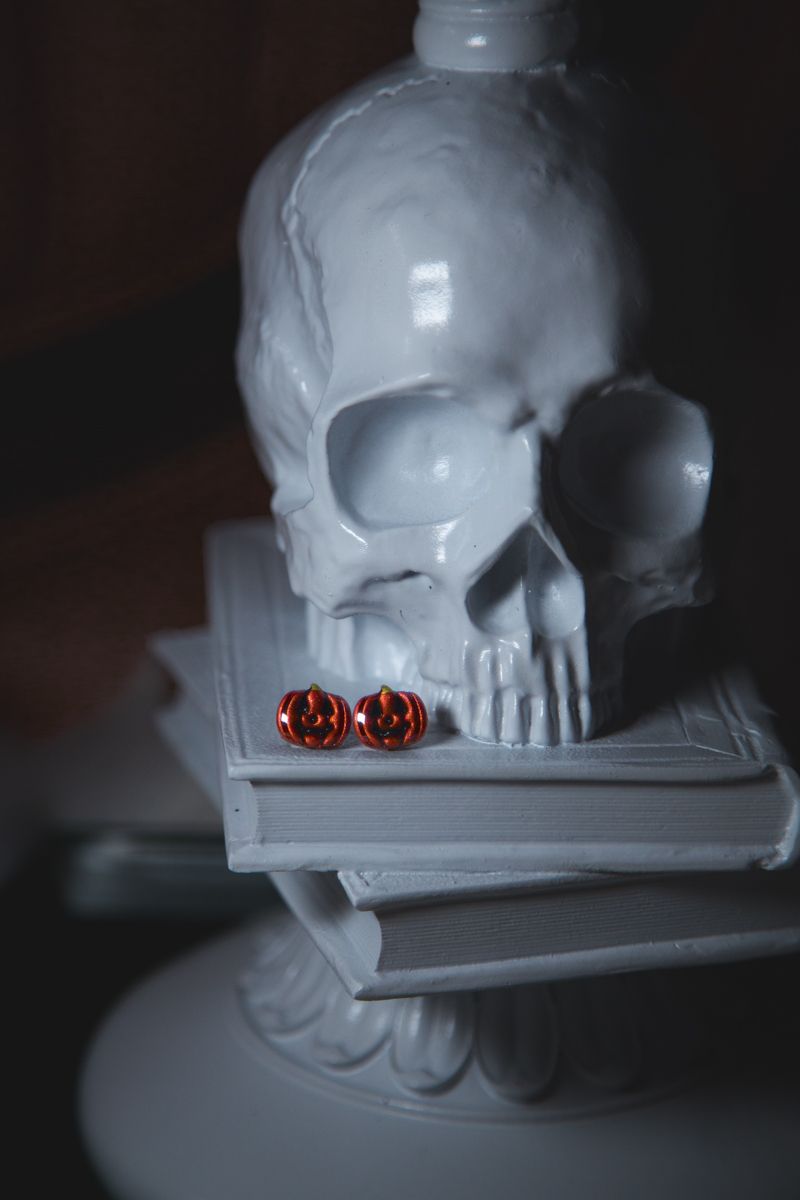 Copper Jack'o'lantern Studs product image (1)
