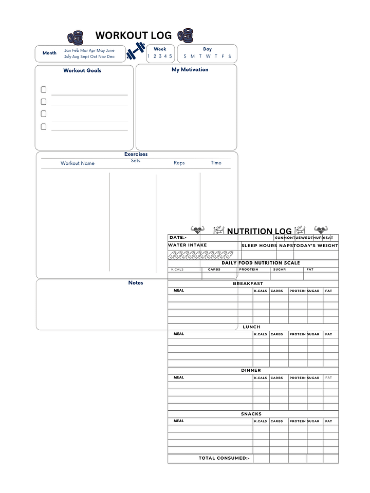 diet Log Daily Food Journal Meal & Nutrition Tracker Food Diary Nutrition Logbook product image (1)