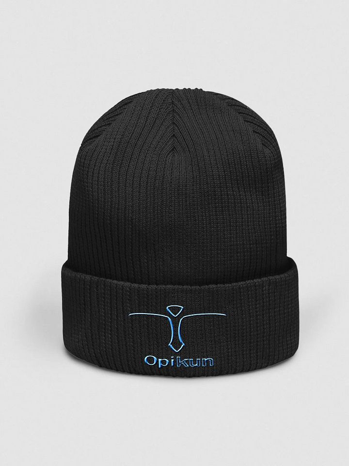 Opikun - Blue - Beechfield Organic Ribbed Beanie product image (1)