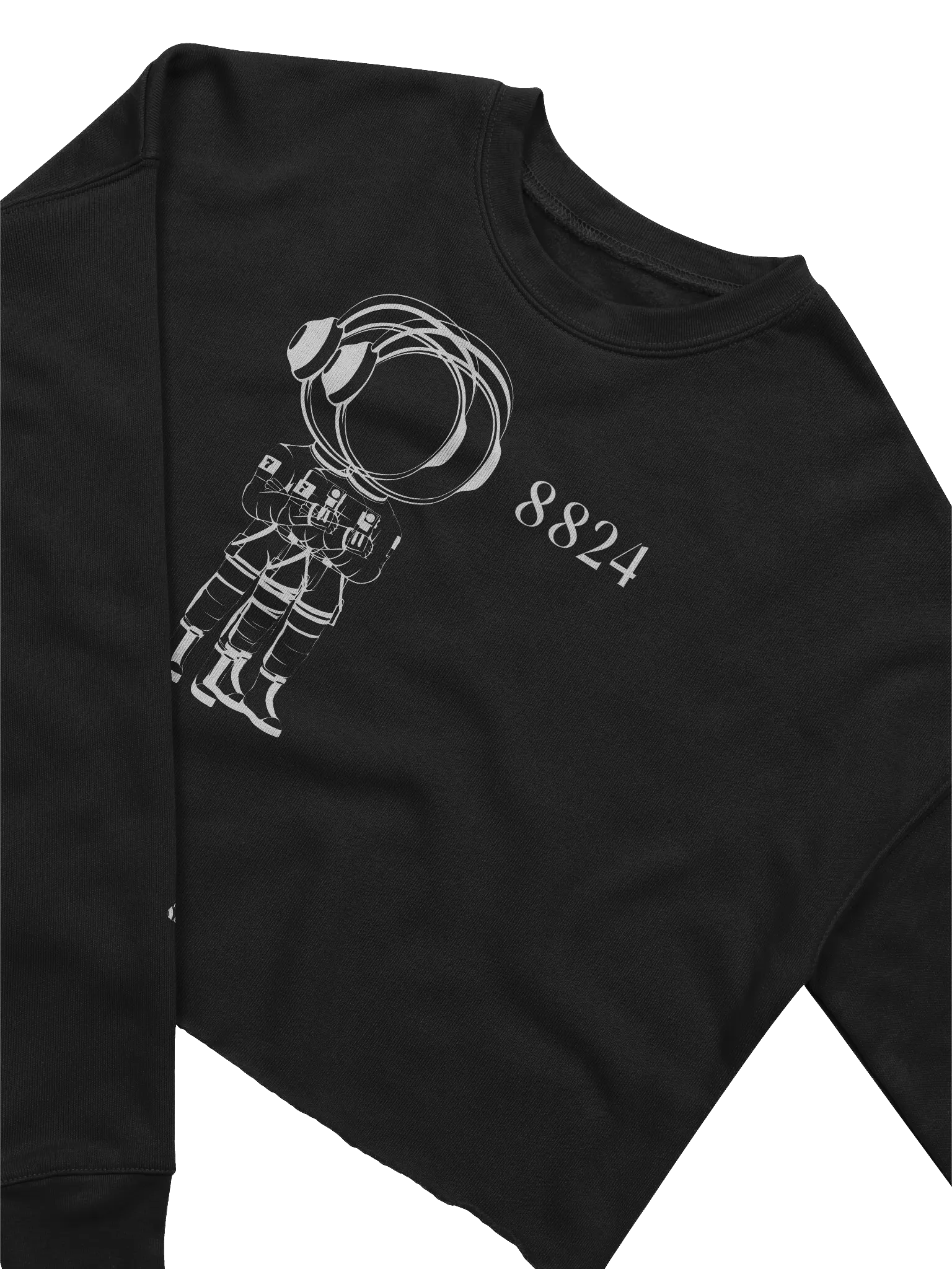 MARS CITY Double White Oultine Astronaut Cropped Sweatshirt product image (3)