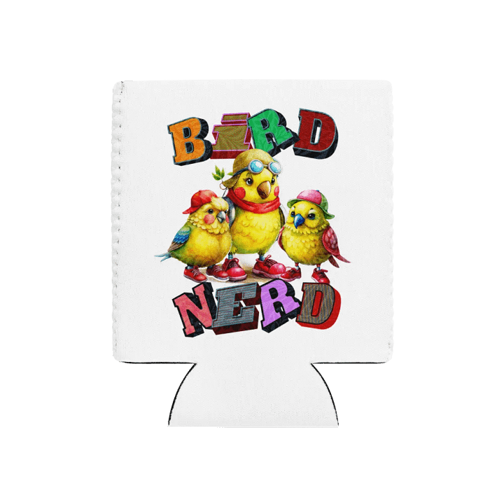 Bird Nerd Yellow Budgie Whimsical Can Cooler product image (1)