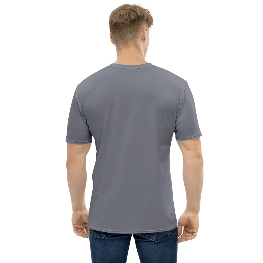 Plain Cool Medium Gray Light Summer Men's Crewneck Polyester Heavyweight Premium T-Shirt by Treasure Pie product image (8)
