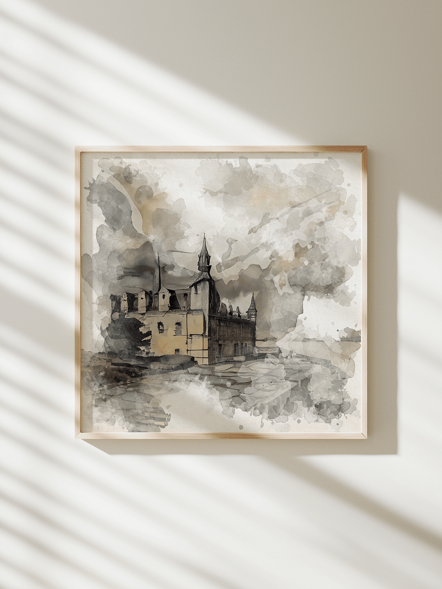 Kronborg castle - Watercolor painting - Square product image (4)