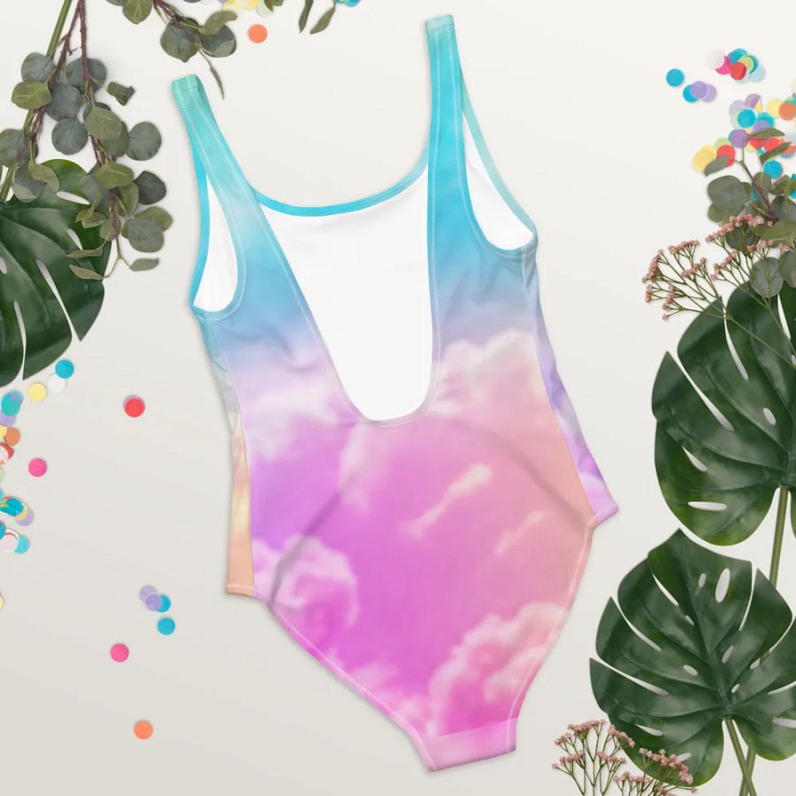 Blur Cloud Rainbow Design one piece Swimsuit - V7 product image (4)