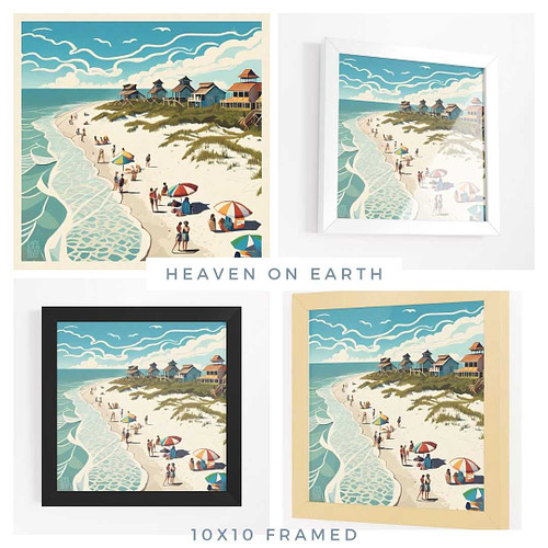 HEAVEN ON EARTH
We think so. Our 10x10 framed in 3 wood frame colors of a great piece we had done to show our love of the Cap...