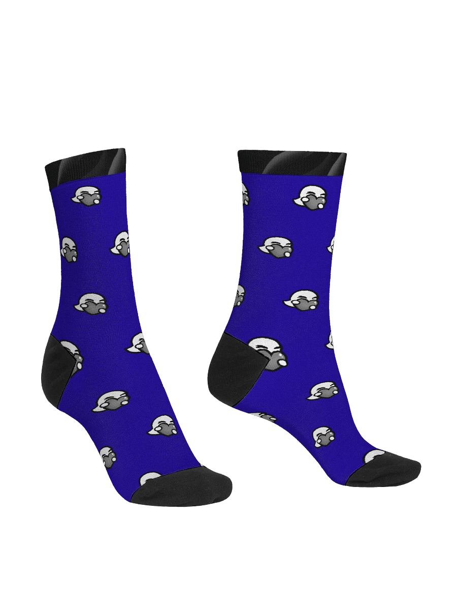 Heart Pattern Blue Crew Socks product image (2)