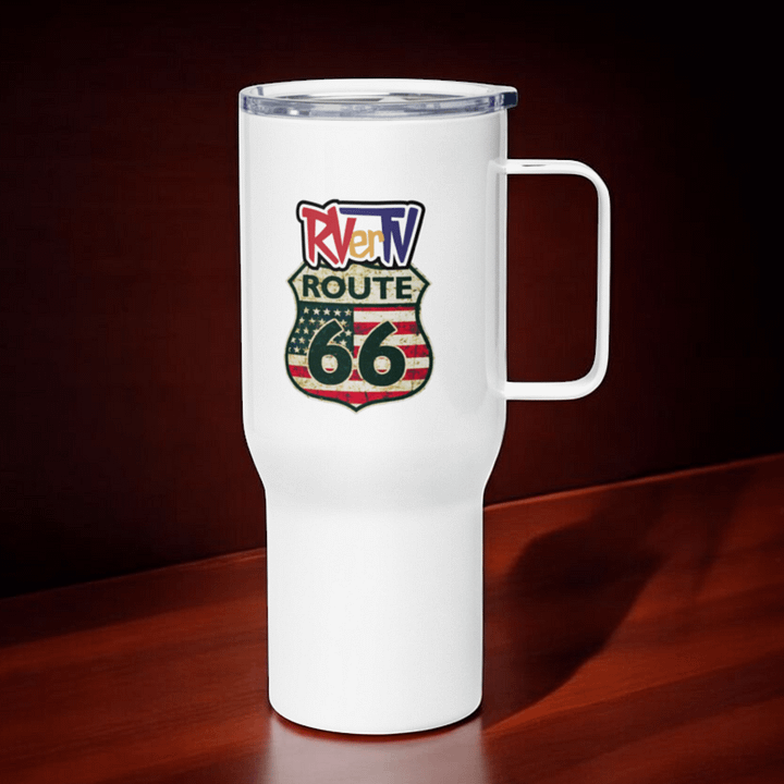Route 66 Flag Emblem - Travel Mug with Handle product image (2)