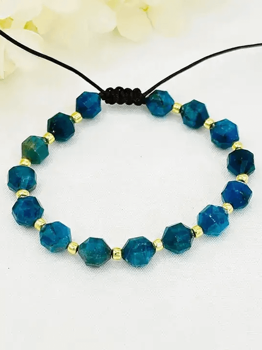 Blue Apatite Cut Bead Bracelet product image (3)