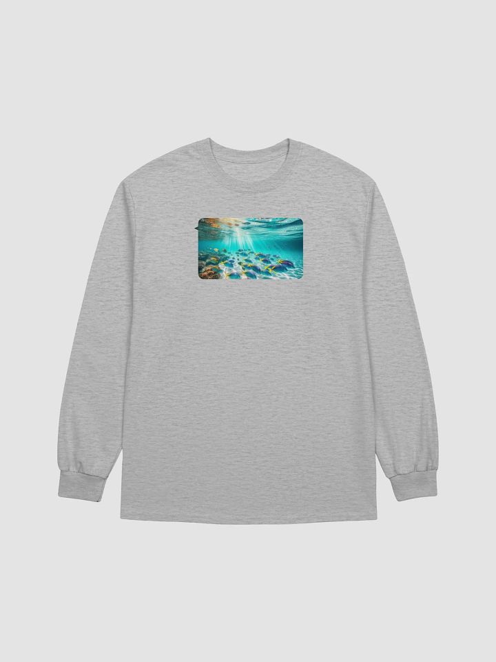 Underwater Oasis Long Sleeve Tee | AI Design beautiful underwater life product image (1)