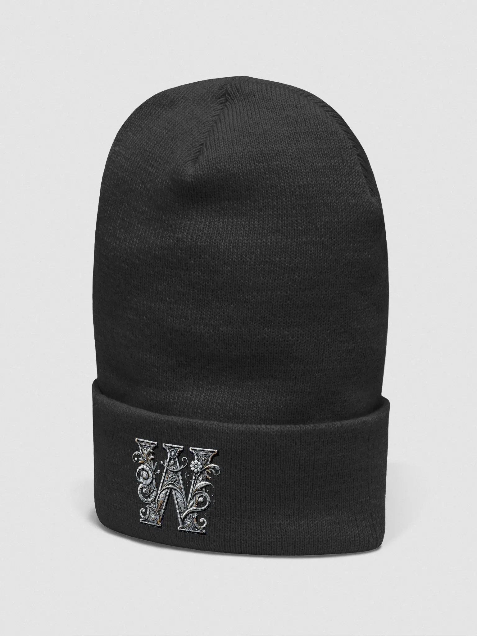 Whimsical Floral Initial Embroidered Beanie product image (17)