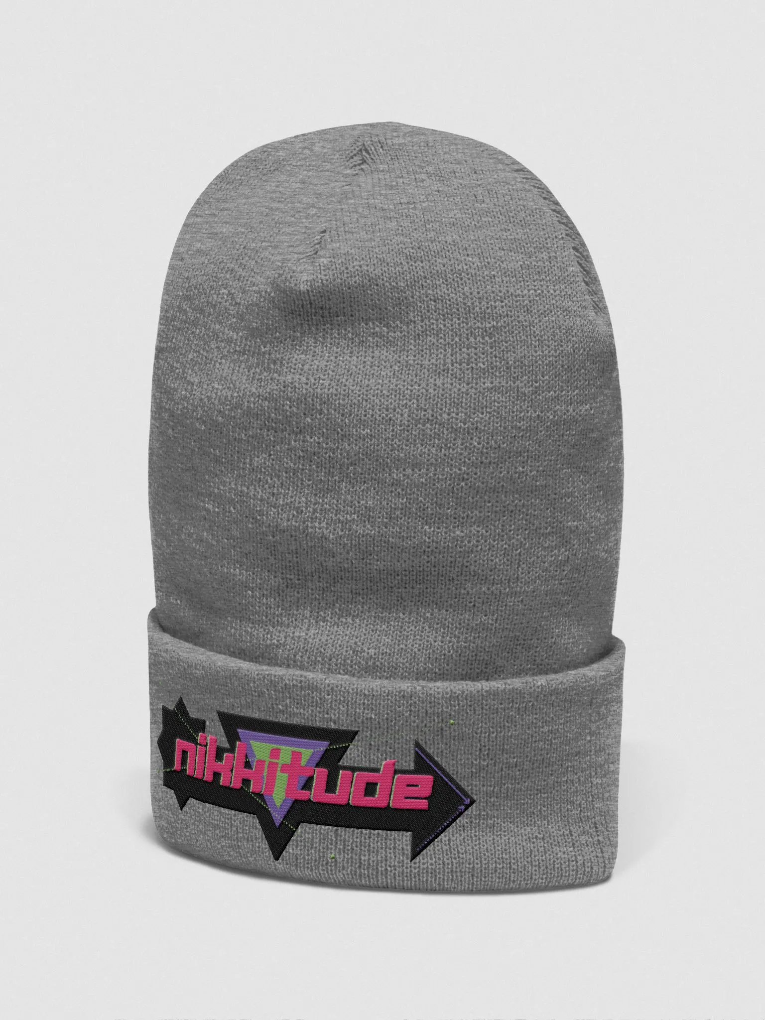 techno grey beanie product image (2)