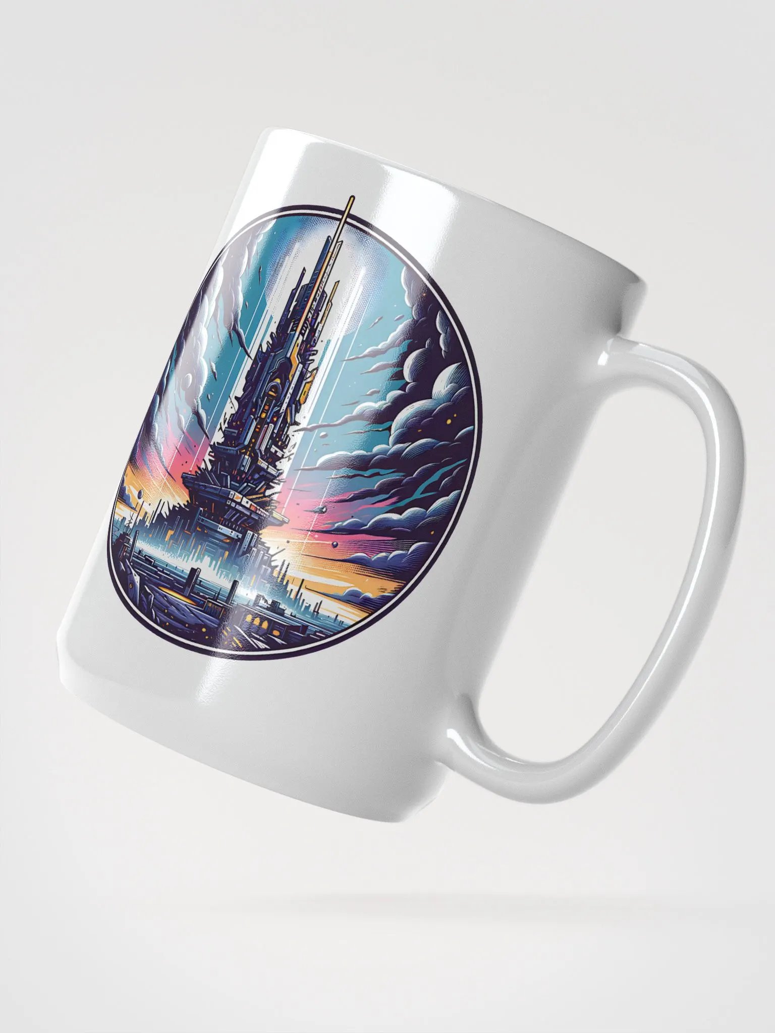 Futuristic Cityscape Coffee Mug – Sip into the Future 🌌 product image (3)