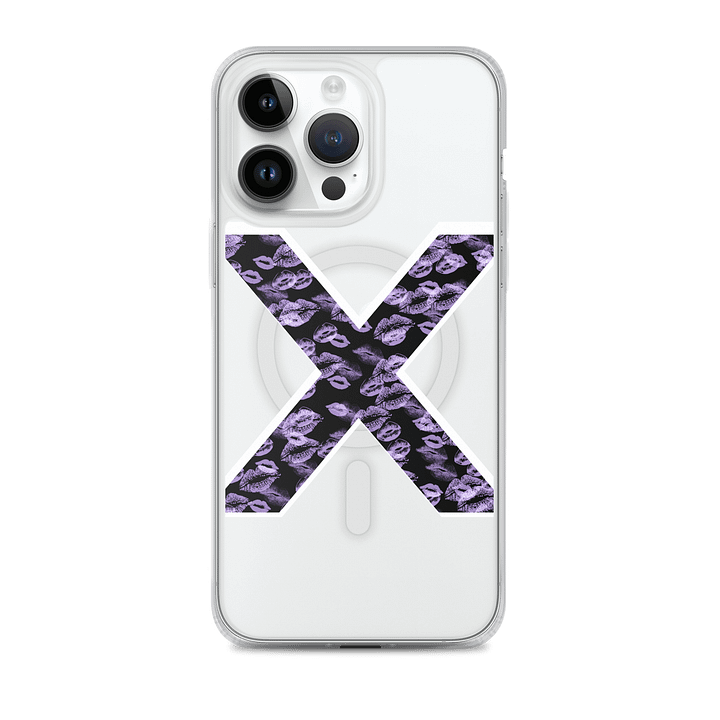 Black X Lilac Lipstick Kisses Phone Case product image (1)