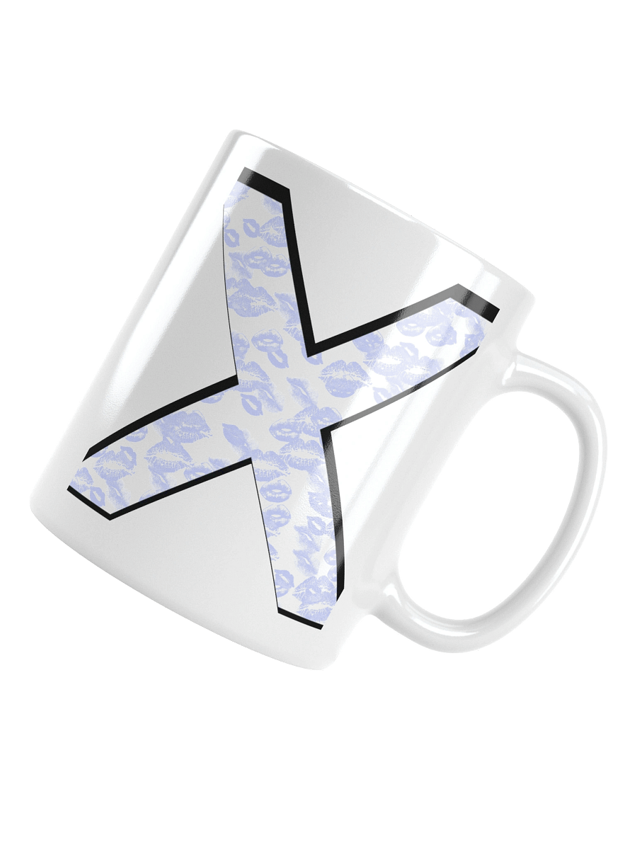 White X Light Blue Lipstick Kisses | Glossy White Mug product image (10)