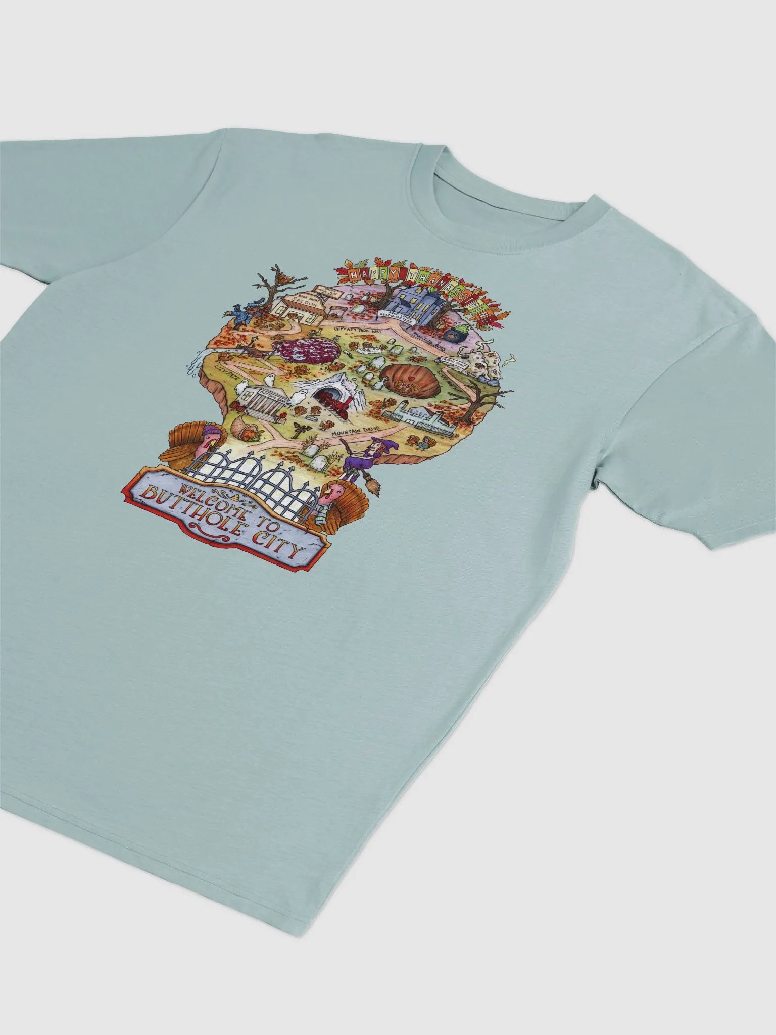 Thanksgiving Butthole City Map Heavyweight Tee product image (3)