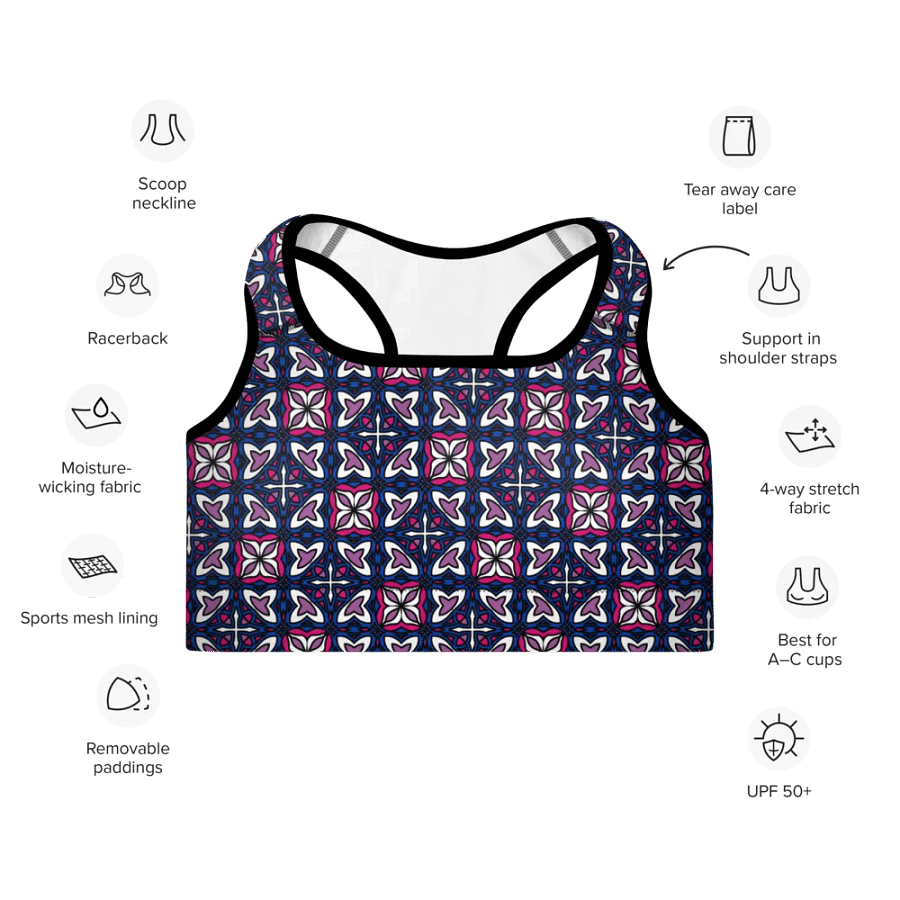 Bi Abstract (3) - Padded Sports Bra product image (7)