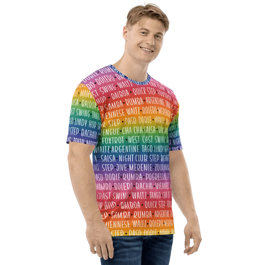 Men's Ballroom Dance Crew Neck T-shirt Rainbow product image (4)