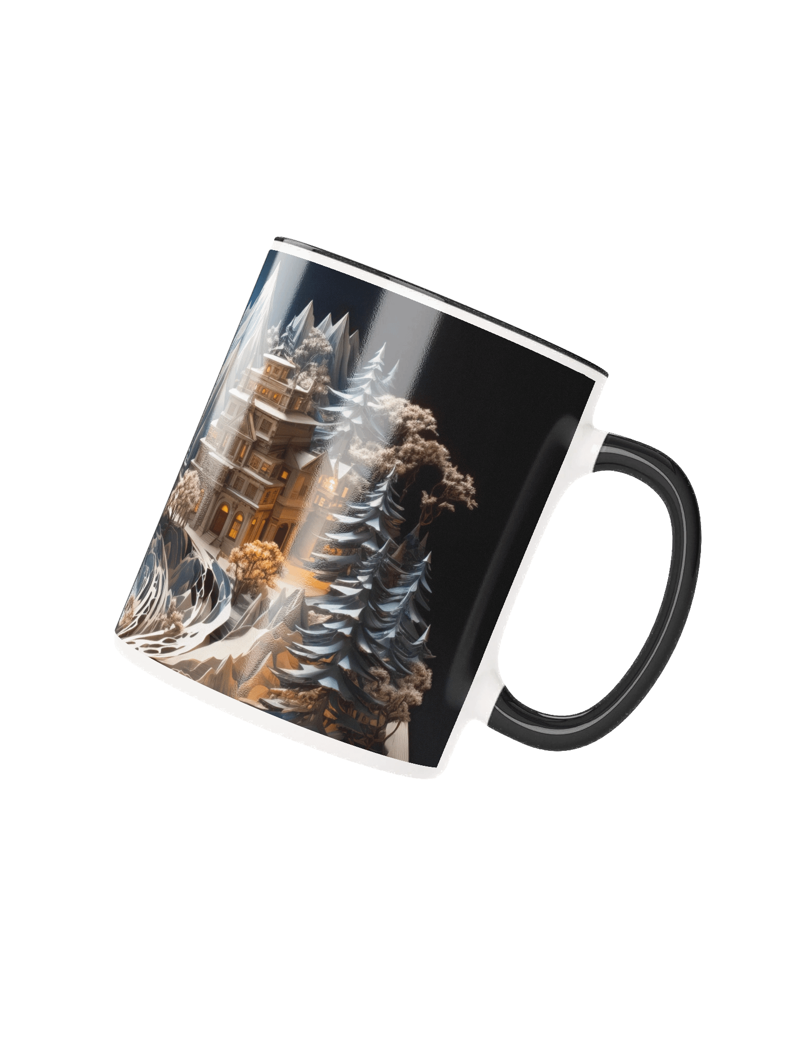 Christmas Moonlit Mountain Storybook Pagoda Mug – Cozy Gift for Book Lovers product image (3)