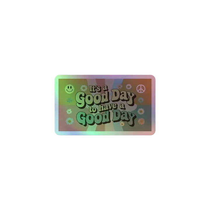Retro Flower Power Sticker – Good Day Positive Message product image (1)