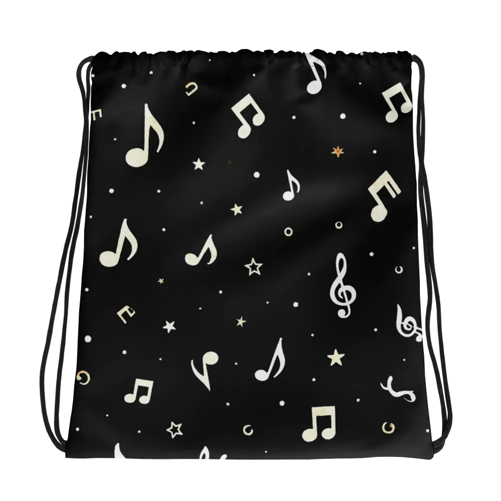 Melodic Notes Drawstring Backpack product image (1)