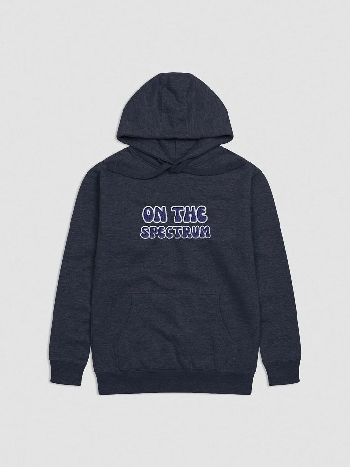 ON THE SPECTRUM lined design (lg., white and navy) embroidered heavyweight hoodie product image (13)