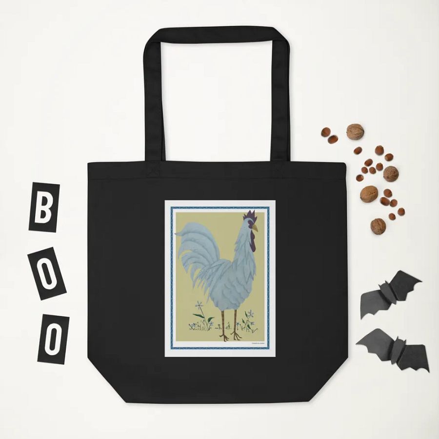 Eco Friendly Tote Bag with Chicken and Yellow Background product image (2)