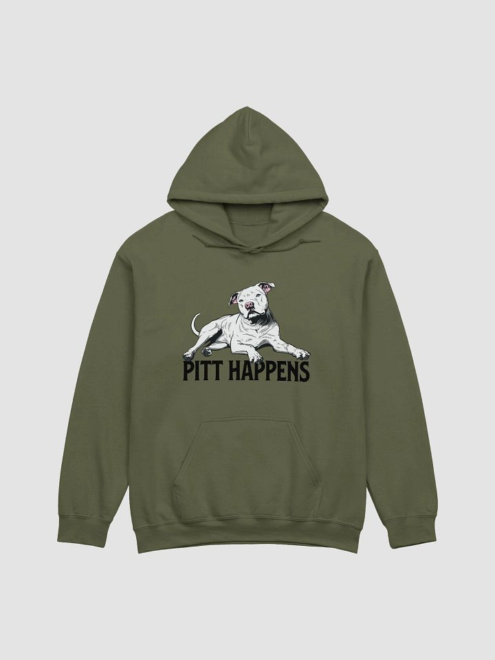 Pitt Happens Hooded Sweatshirt of a Pitbull Terrier(White) | Funny Hoodie for Pittie and Staffy Paw-rents product image (1)