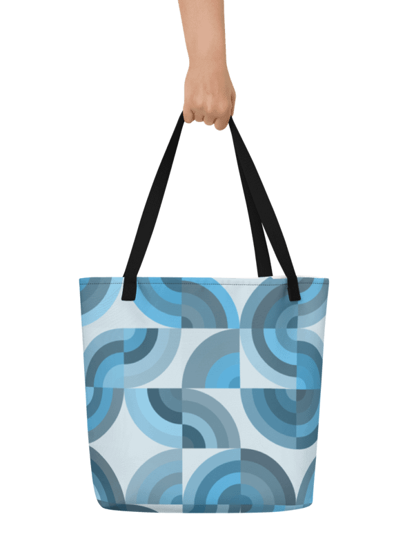 Azure Geometric Dreams Large Tote Bag product image (2)