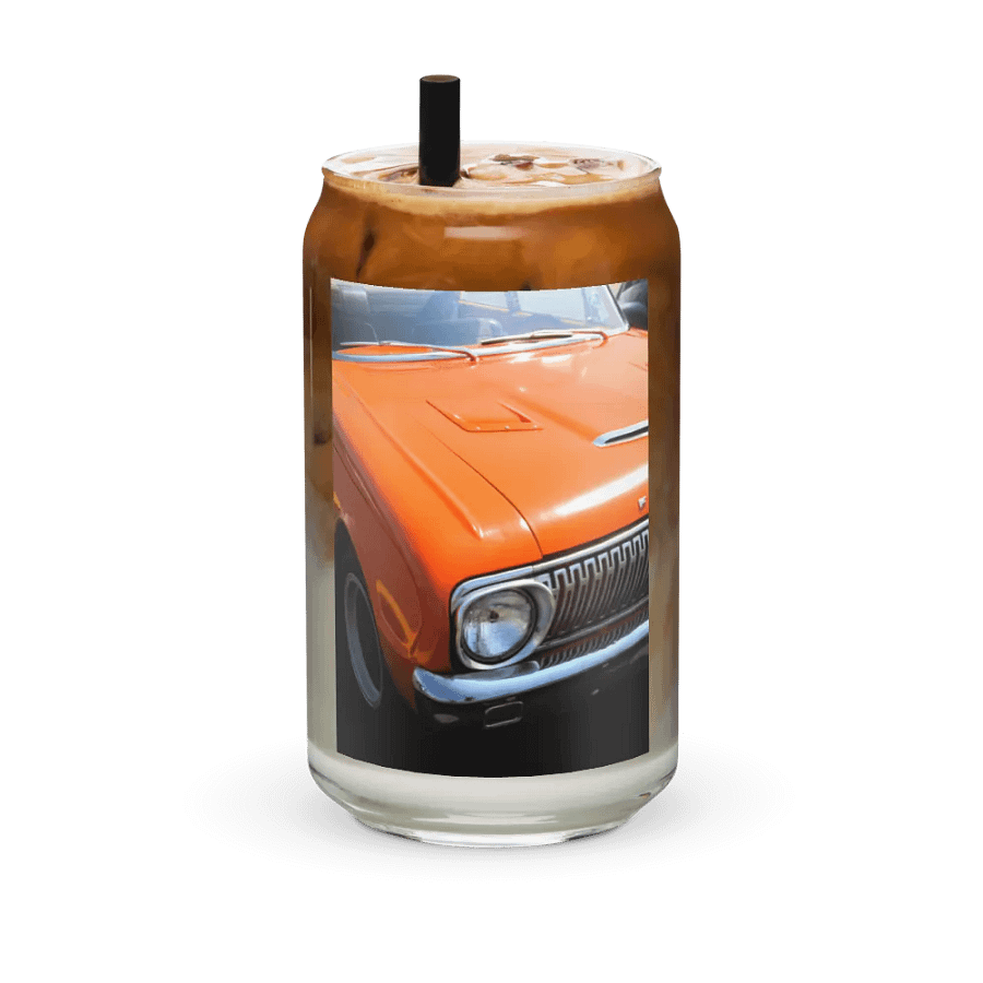 Orange Pop Vintage Car-Inspired Can-Shaped Glass product image (6)
