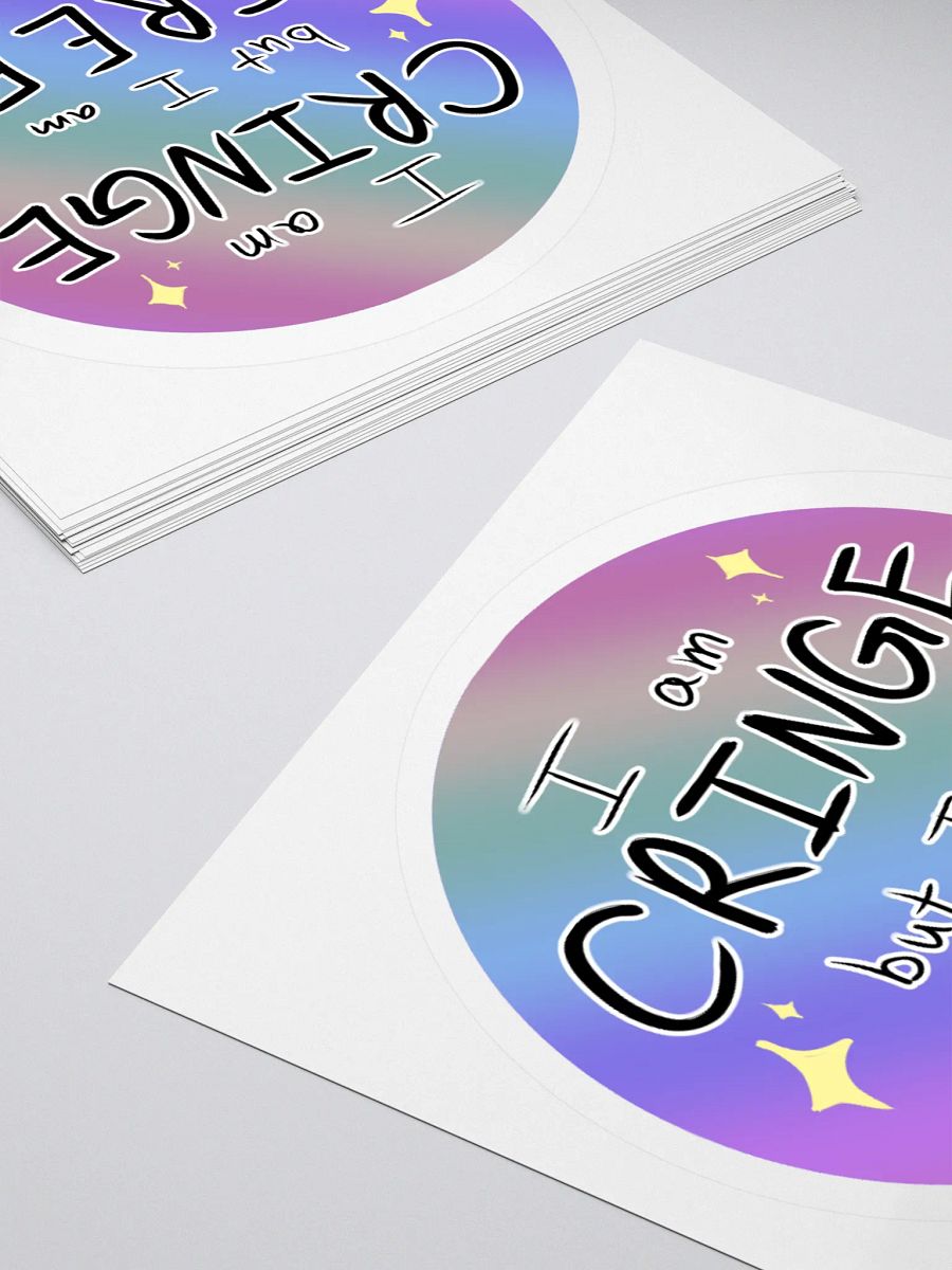 'Cringe but Free' Circle-Shaped Sticker product image (4)