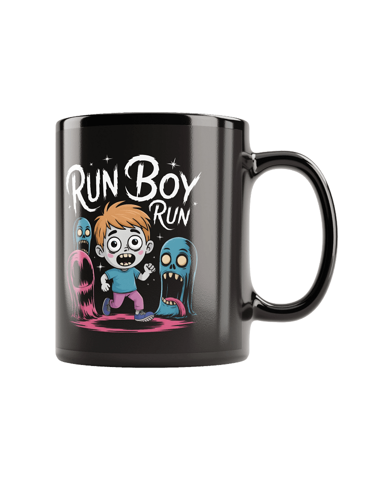 Run Boy Run Monster Glossy Black Mug product image (1)
