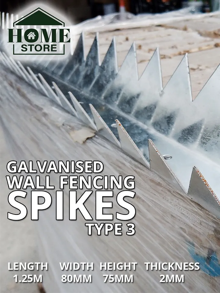 Home Store Security Wall Fencing Spikes Type 3 – Galvanized (1.25M) product image (1)