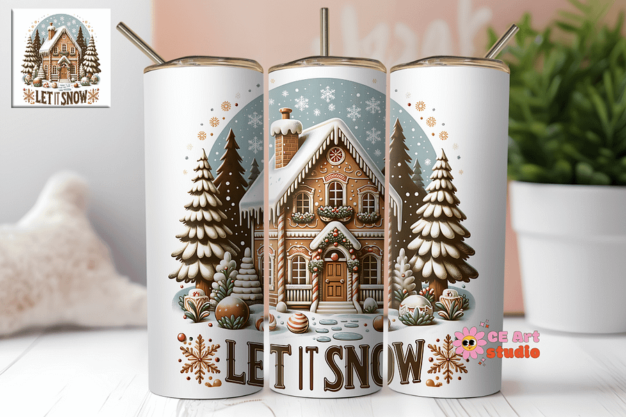 Let It Snow Tumbler Wrap PNG product image (1)
