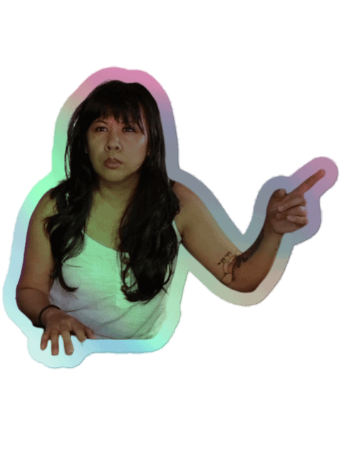 Missy Pointing holographic sticker product image (1)